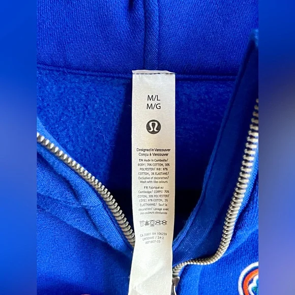 Lululemon University of Florida Women's Scuba Oversized 1/2 Zip Hoodie M/L Blue - Picture 5 of 9